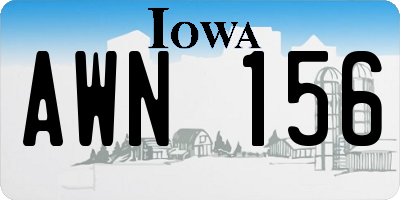 IA license plate AWN156