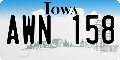 IA license plate AWN158
