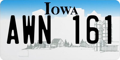IA license plate AWN161