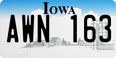IA license plate AWN163