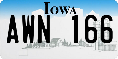 IA license plate AWN166