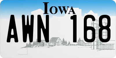 IA license plate AWN168
