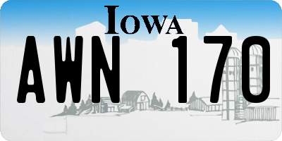 IA license plate AWN170