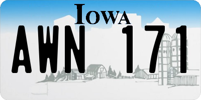 IA license plate AWN171