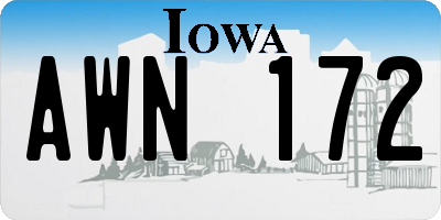 IA license plate AWN172
