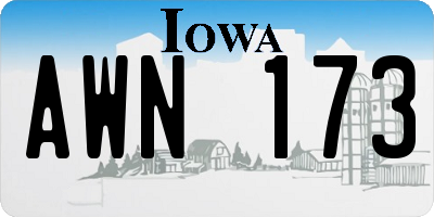IA license plate AWN173