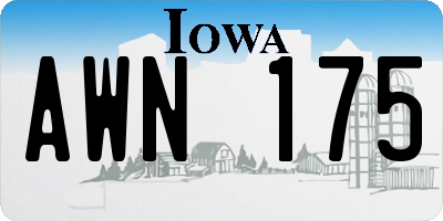 IA license plate AWN175