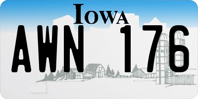 IA license plate AWN176
