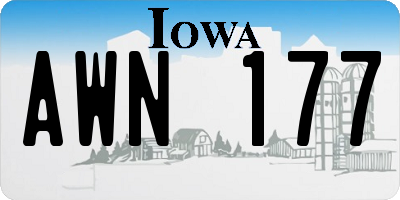 IA license plate AWN177
