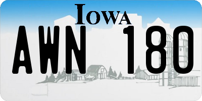 IA license plate AWN180