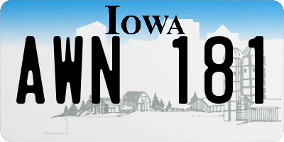 IA license plate AWN181