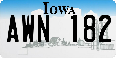 IA license plate AWN182