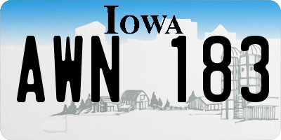 IA license plate AWN183