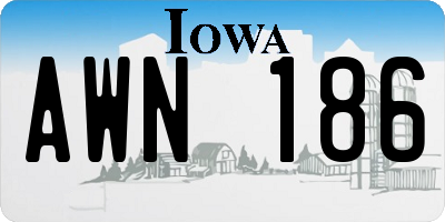 IA license plate AWN186