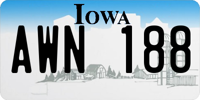 IA license plate AWN188