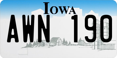 IA license plate AWN190