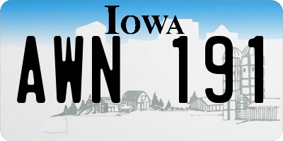 IA license plate AWN191