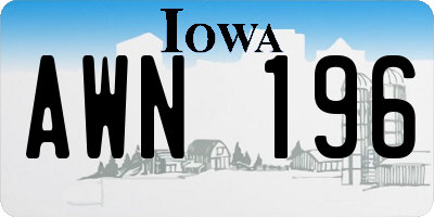 IA license plate AWN196