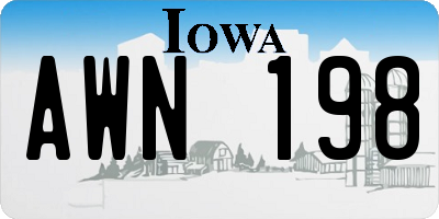 IA license plate AWN198