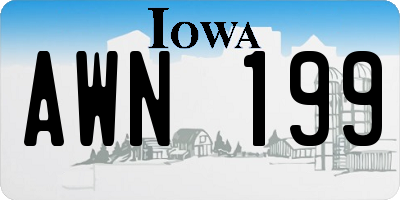 IA license plate AWN199