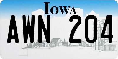 IA license plate AWN204