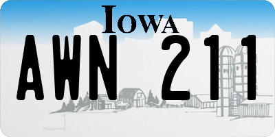 IA license plate AWN211