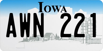 IA license plate AWN221
