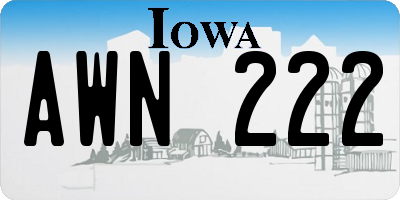 IA license plate AWN222