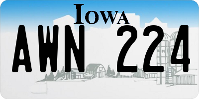 IA license plate AWN224