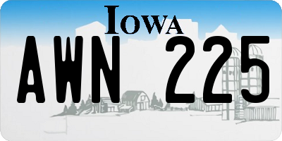 IA license plate AWN225