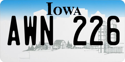 IA license plate AWN226