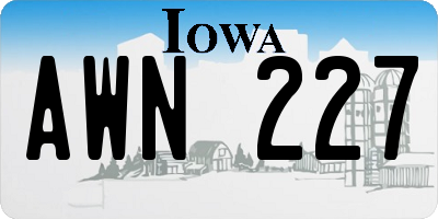 IA license plate AWN227