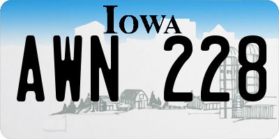IA license plate AWN228