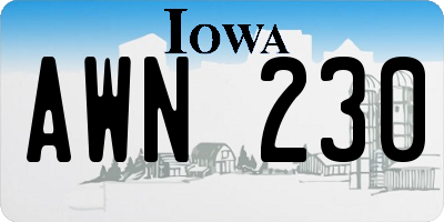 IA license plate AWN230