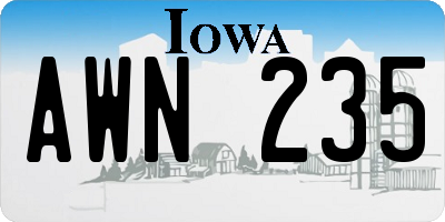 IA license plate AWN235