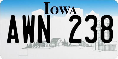IA license plate AWN238