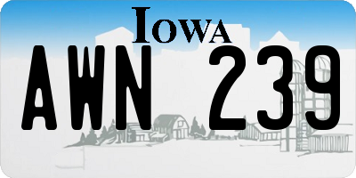 IA license plate AWN239