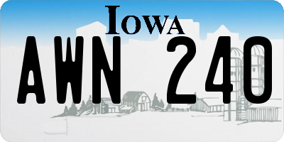 IA license plate AWN240