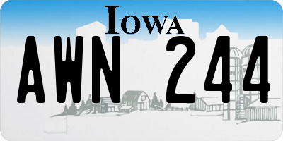 IA license plate AWN244