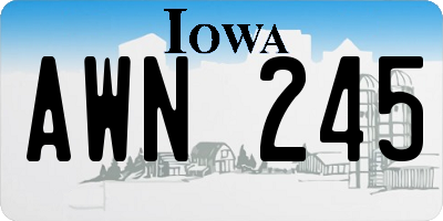 IA license plate AWN245