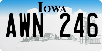 IA license plate AWN246