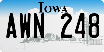 IA license plate AWN248