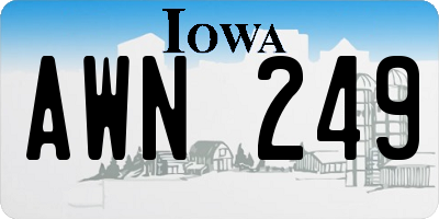 IA license plate AWN249