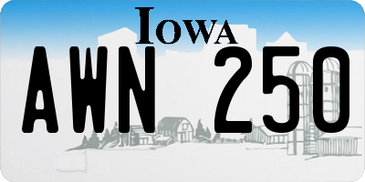 IA license plate AWN250