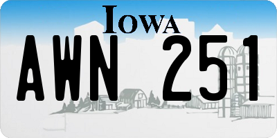 IA license plate AWN251