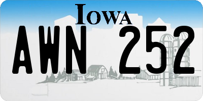 IA license plate AWN252