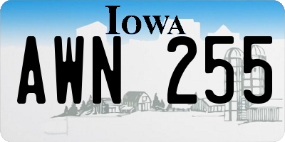 IA license plate AWN255