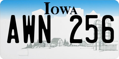 IA license plate AWN256