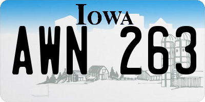 IA license plate AWN263