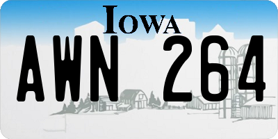 IA license plate AWN264
